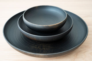 Sinafu Medium Flat Bowl  Black