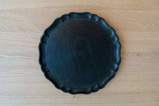Italian round plate black S